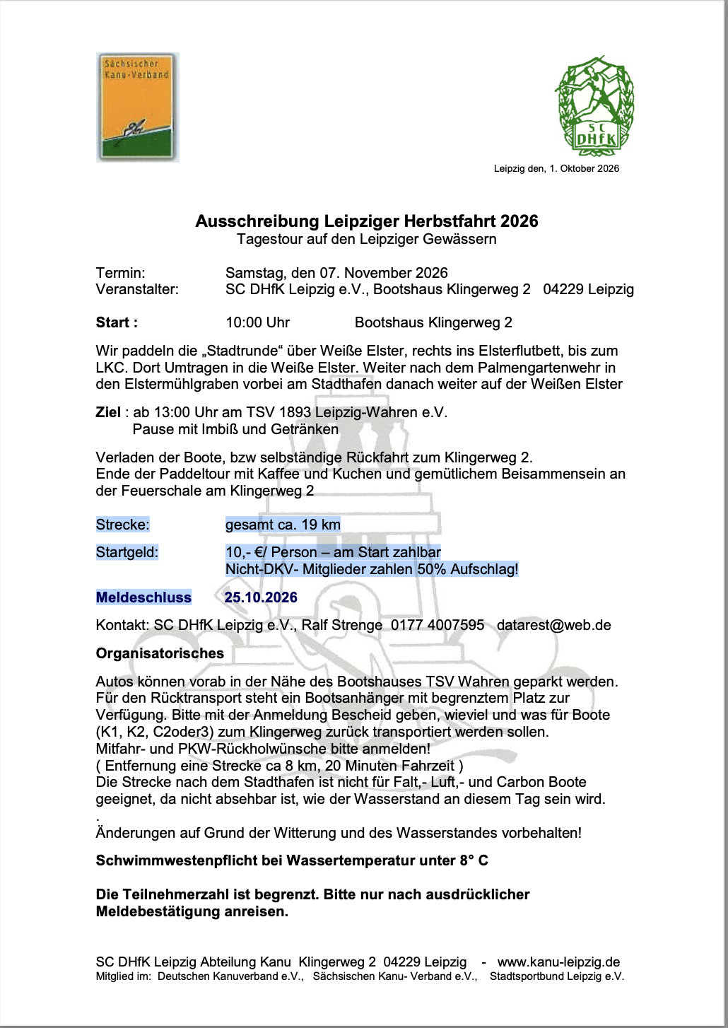 261107 Ausschreibung Herbstfahrt
